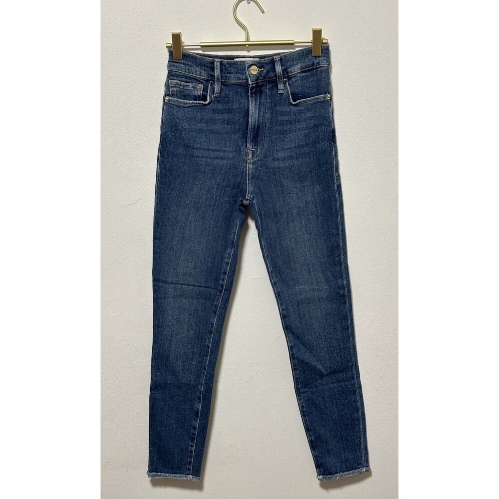 Frame Denim Ali High Rise Cigarette Skinny Stretch Blue Jeans Women’s Size 24